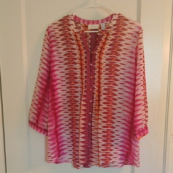 Chico's Tops - Chico's Vibrant Pink, Purple & Orange Blouse